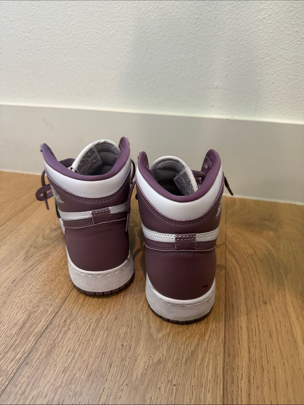 Nike Air Jordan 1 Mid Mauve and White High-Top Sneakers - Picture 4 of 7